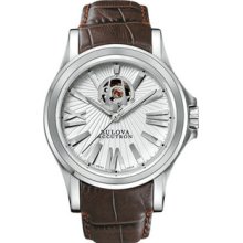 Bulova Accutron Watch Men's Swiss Automatic Kirkwood Brown Leather Strap 63a100