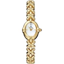 Bulova Diamond Accent Ladies Gold Tone Flower Watch 97s89 $250