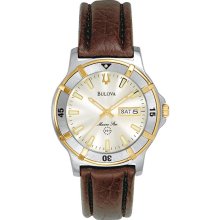 Bulova Men's Marine Star Two Tone Dress Leather Strap 98C71