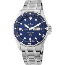 Bulova Men's Marine Star Bracelet Blue Dial Quartz Watch 98c62