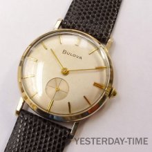 Bulova President 1957 Swiss 17 Jewel Rolled Gold Gents Super Flat Manual Watch
