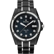 Bulova Sport Marine Star Diamond Black Stainless Steel Men's Watch