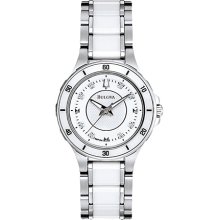 Bulova White 98p124 Bulova Watch - Ladies Diamond Collection