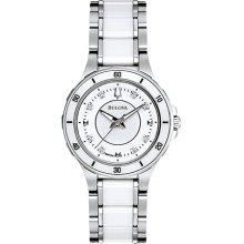 Bulova White 98p124 Bulova Watch - Ladies Diamond Collection