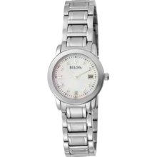 Bulova Women's 96p107 Diamond Accented Dial Bracelet Mother Of Pearl Dial Watch
