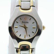 Bulova Women's 98t84 Bracelet Two Tone Stainless Steel White Dial Watch
