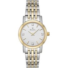 Bulova Women's Diamond Silver White-dial Bracelet Watch