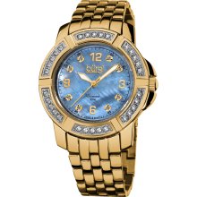 Burgi Women's Stainless Steel Diamond Bracelet Watch (Ladis Swiss Quartz Stainless Steel Watch)