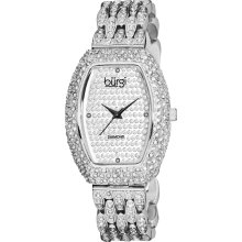 Burgi Women's Tonneau Diamond Crystal Quartz Watch (Burgi ladies diamond quartz watch)