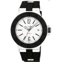 Bvlgari Diagono Steel Automatic 40mm Watch With Rubber Strap - Dg40c6svd