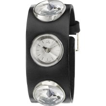 Calvin Klein Women's 'Night' Stainless Steel and Leather Quartz Watch