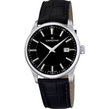 Candino Men's Quartz Watch With Black Dial Analogue Display And Black Leather Strap C4455/3