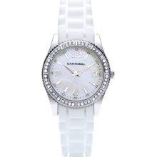 Cannibal Ladies Quartz Watch With Mother Of Pearl Dial Analogue Display And White Silicone Strap Cl218-01