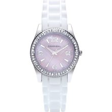 Cannibal Ladies Quartz Watch With Mother Of Pearl Dial Analogue Display And White Silicone Strap Cl218-14