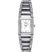 Caravelle By Bulova Women`s Crystal Watch W/ White Dial
