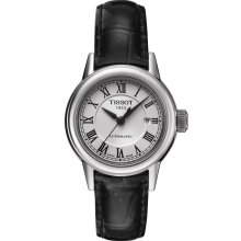 Carson Women's Automatic Watch - White Roman Dial with Brown Leather Strap
