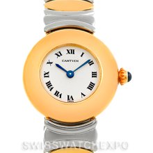 Cartier Baignoire Ladies Steel 18k Yellow Gold Watch