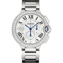 Cartier Ballon Bleu 47mm Chronograph Diamond Watch WE902001