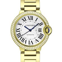 Cartier Ballon Bleu Mens Watch Mid Size With Diamond Bezel WE9004Z3