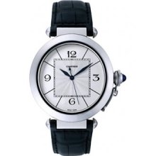 Cartier Pasha de Cartier White Gold Mens Watch Silver Arabic Dial W3018751