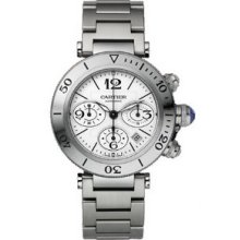 Cartier Pasha Seatimer Chronograph Mens Steel Watch W31089M7