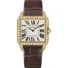 Cartier Santos Dumont Ladies' Watch 18K Yellow Gold Silver Dial WH100451