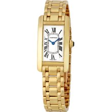 Cartier Tank Americaine 18k Yellow Gold Ladies Watch W26015K2