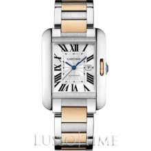 Cartier Tank Anglaise Medium Stainless Steel & 18K Pink Gold Men's Timepiece - W5310007