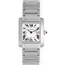 Cartier Tank Francaise Midsize Stainless Steel Watch Quartz W51011Q3