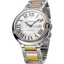 Cartier Watches Mens' Ballon Bleu De Cartier Automatic Two Tone Silver