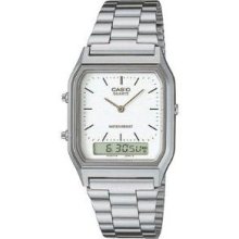Casio AQ230A-7D Silver Digital Analog Mens Watch
