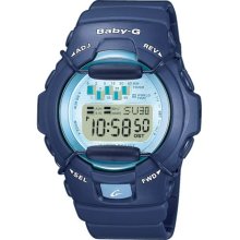 Casio Baby-G Bg-1001-2Cver Digital Quartz Multifunction Sports Watch With Stopwatch, Timer, Time Zone Alarms And Blue Rubber Strap