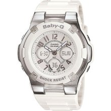 Casio Bga110-7b Women's Baby-g Resin Band White Dial Watch