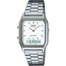 Casio Classic Aq-230a-7d Digital Analog Combination Silver Watch