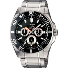 Casio Duro Mdv-302d-1av 200m Wr Black Silver Stainless Steel (mdv302d-1av)