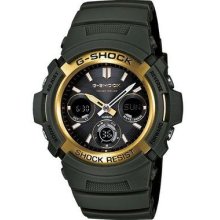 Casio G-shock Grey Resin Strap Digital Analog Watch Awrm100a-3