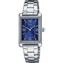 Casio Ltp-1234D-2Aef Ladies Watch Quartz Analogue Blue Dial Silver Steel Strap