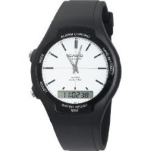 Casio Men's Aw90h-7e Sport Multi-function White Dial Dual Time Watch
