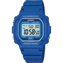 Casio Mens Calendar Day/Date Watch w/Dark Blue Case, Digital Dial and