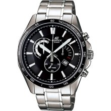 Casio Men's Edifice EFR510D-1AV Silver Stainless-Steel Quartz Watch with Black Dial