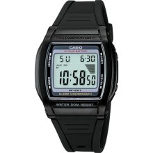 Casio Men's Illuminator W201-1AV Black Resin Quartz Watch with Digital Dial