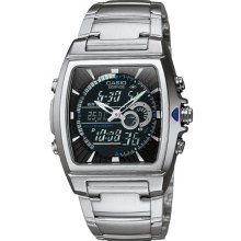 Casio Men's Stainless Steel Edifice Square Black Dial Chronograph EFA120D-1