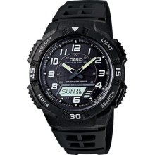 Casio Tough Solar Led Light Sports 5 Alarms World Time Watch Aq-s800w-1b Aqs800w