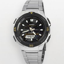 Casio Tough Solar Stainless Steel Analog And Digital Chronograph Watch