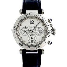 Certified Pre-Owned Cartier Pasha 38mm Chrono Steel Watch W3103055