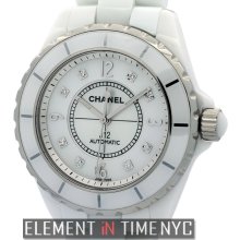 Chanel J12 White Ceramic 38mm Automatic MOP Diamond Dial