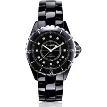 Chanel Women's J12 Jewelry Black & Diamonds Dial Watch H1339