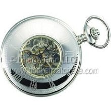 Charles-Hubert 3565 Stainless Steel Mechanical 17 Jewel Pocket Watch