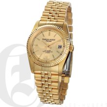 Charles Hubert Premium Mens Champagne Dial Gold Tone Dress and Sport Watch 3635-GY