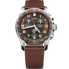 Chrono Classic Brown Dial/ Leather Strap Watch